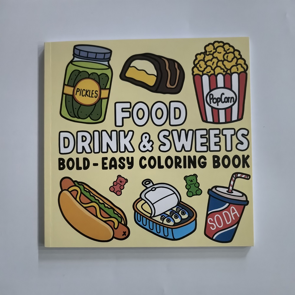 Libro para colorear de comida, - Food And Snacks Coloring Book Bold And Easy reseña y precio