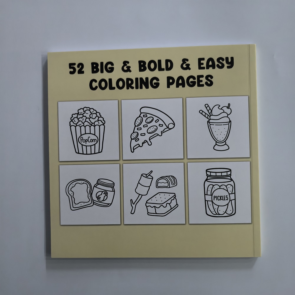 Libro para colorear de comida, - Food And Snacks Coloring Book Bold And Easy reseña y precio
