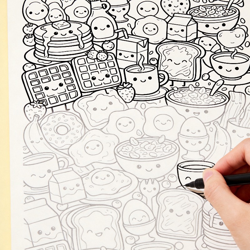 Libro de Colorear para Adultos - Food And Snacks Coloring Book Bold And Easy reseña y precio